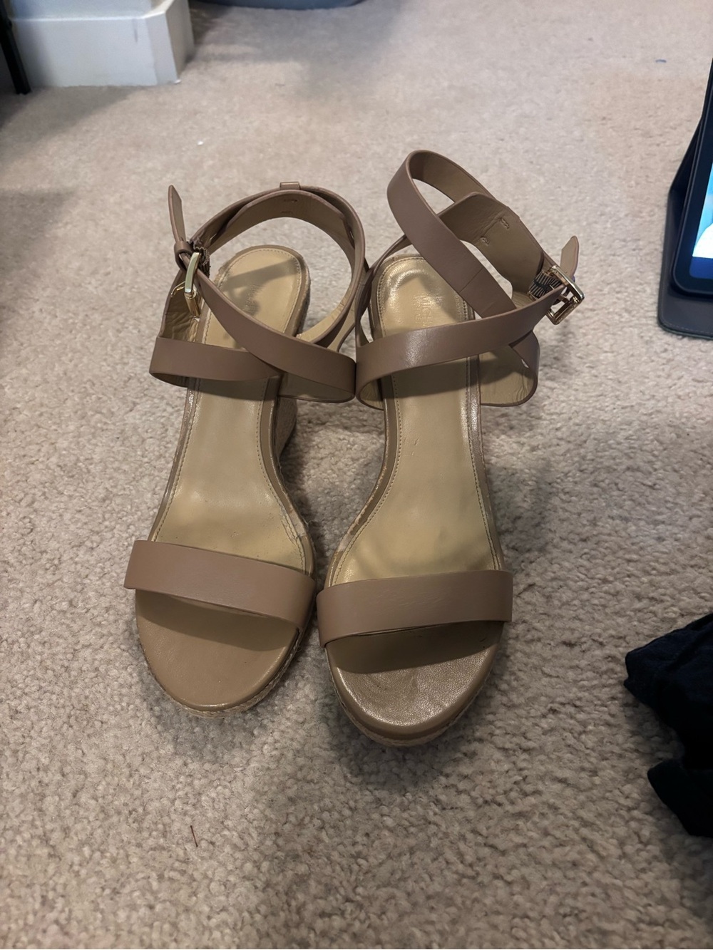 MICHAEL Michael Kors Taupe Strappy Wedge Sandals